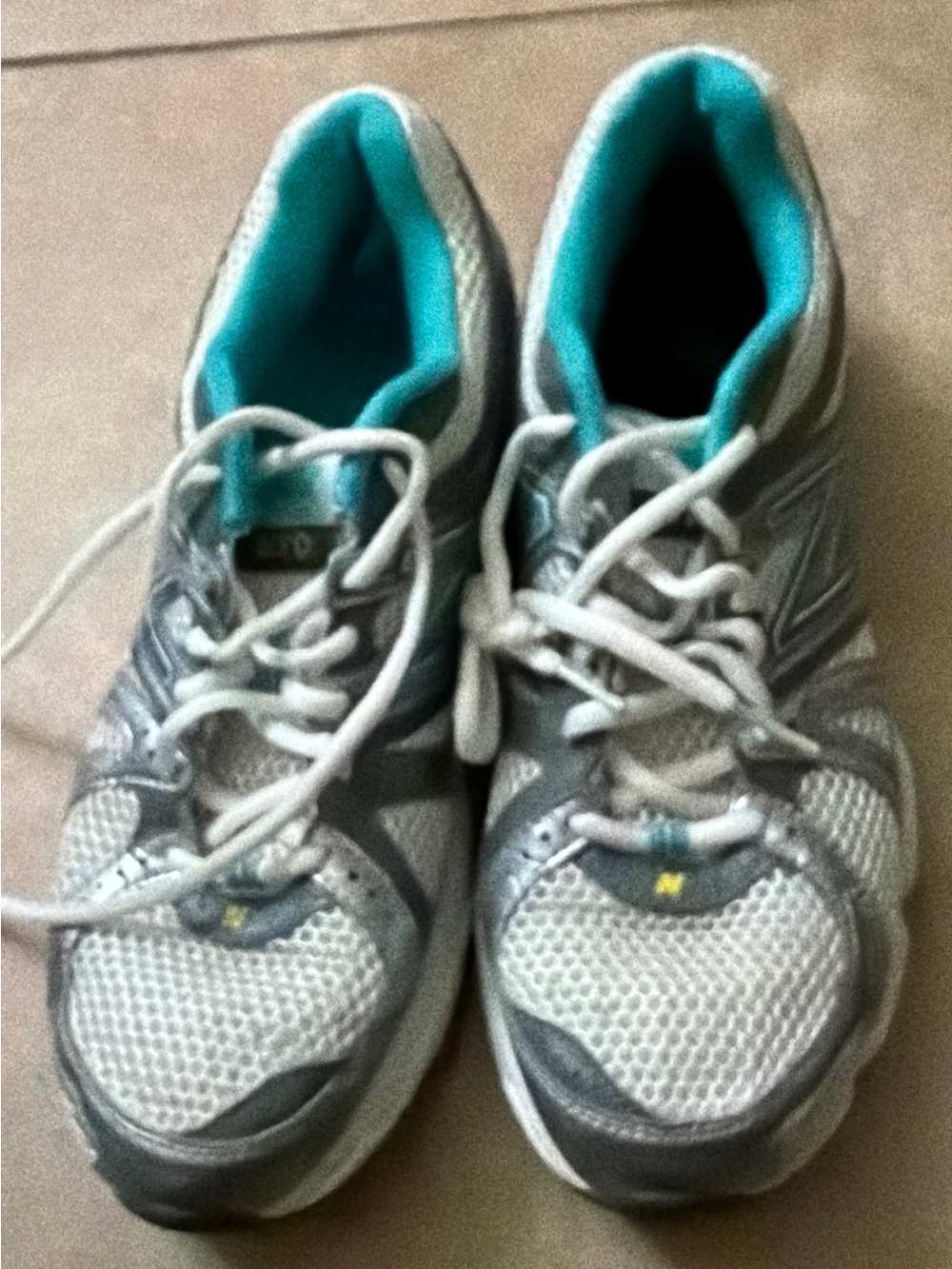 New Balance Gray and Teal Kids' Sneakers